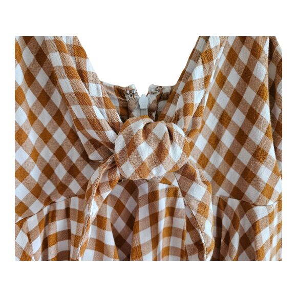 SAYLOR Women's XS Laken Jumpsuit Gingham Tie Front Spaghetti Straps Peplum Lined - Picture 4 of 8